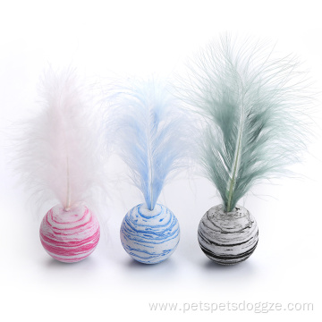 Hot sell cat toy ball with feather